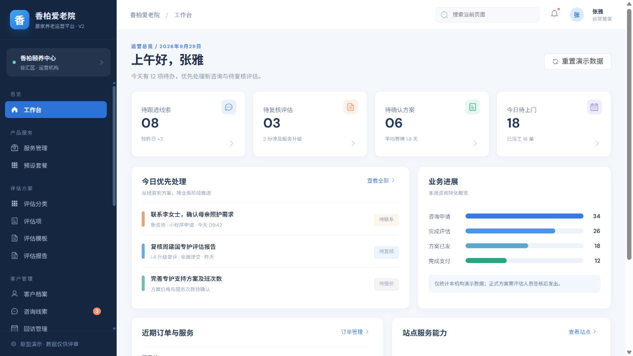 PC 管理端工作台预览